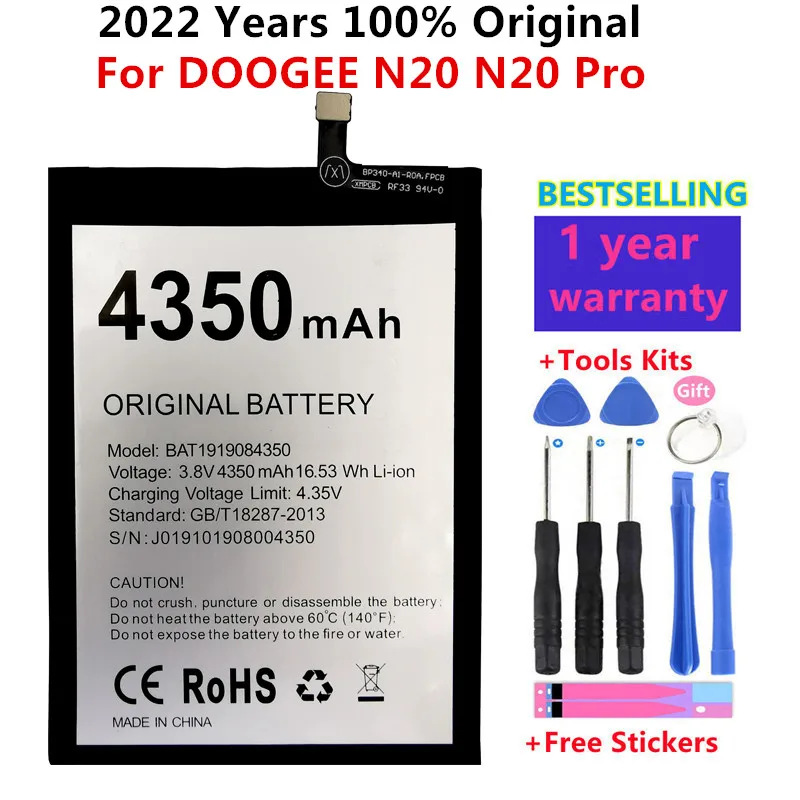 

100% Original High Quality New 4350mAh Replacement Battery DOOGEE N20 N20Pro N20 Pro Mobile Phone Bateria Batteries