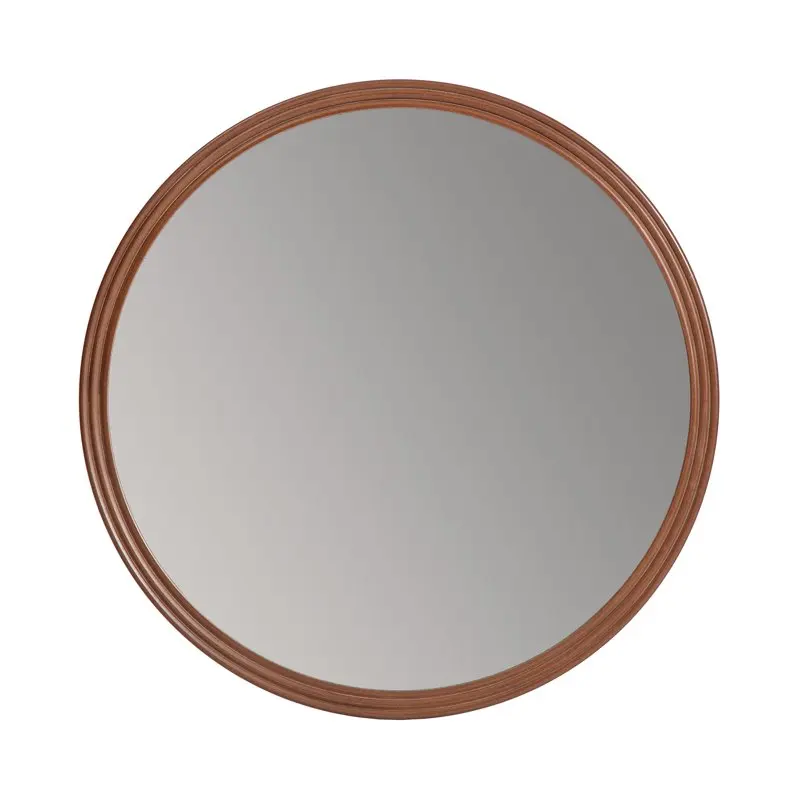 

30in Brown Round Carved 30-in Mirror