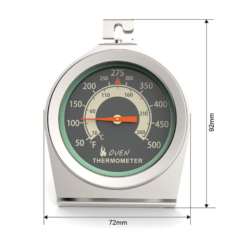 

Oven Cooking Thermometer with Large Panel Kitchen Food Temperature Gauge for Baking BBQ & Cooking Hook & Stand for Home