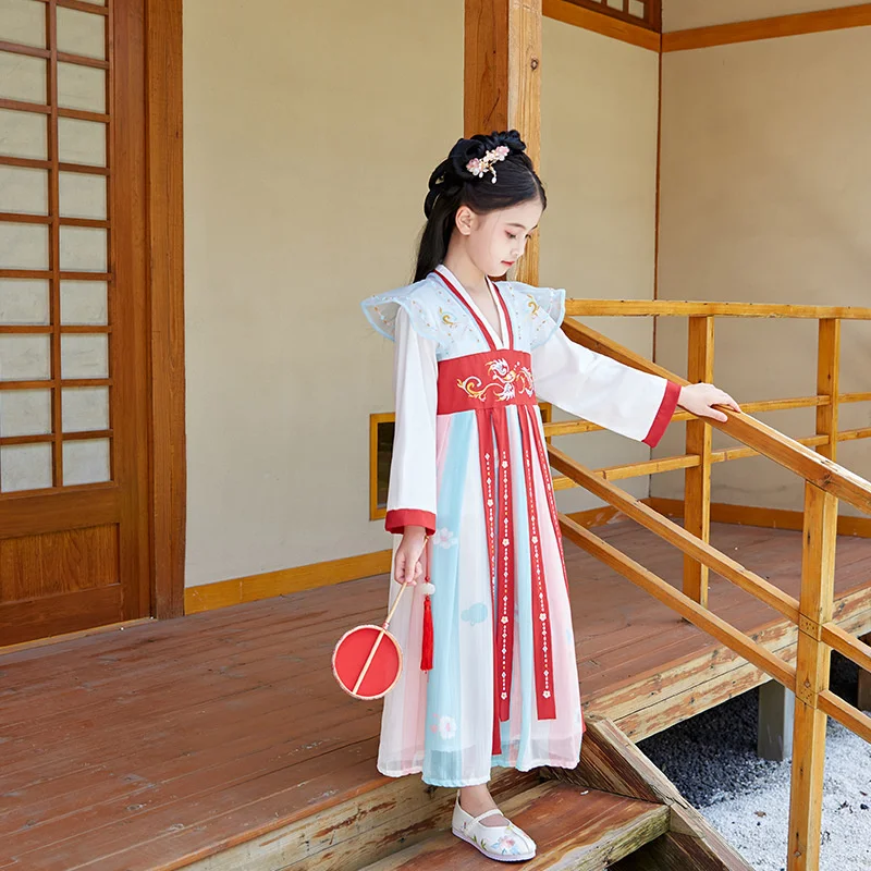 

Новинка весна-осень 2022 для девочек Hanfu детская одежда в китайском стиле детская одежда суперсказочная детская одежда Hanfu