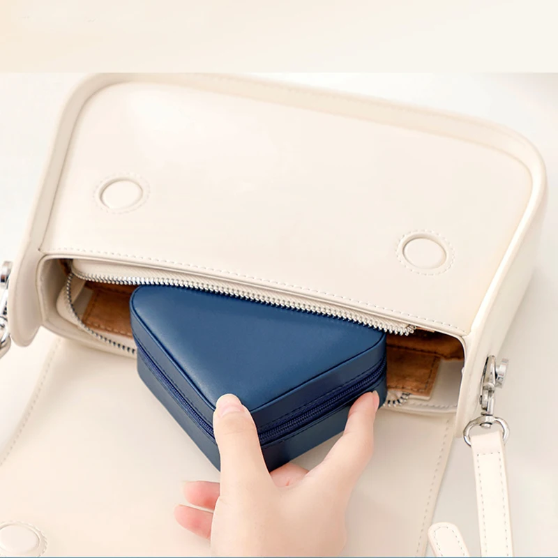 Portable Jewelry Box Jewelry Organizer Display Travel Jewelry Case Boxes Holder Leather Storage Zipper Jewelers Joyero Packaging