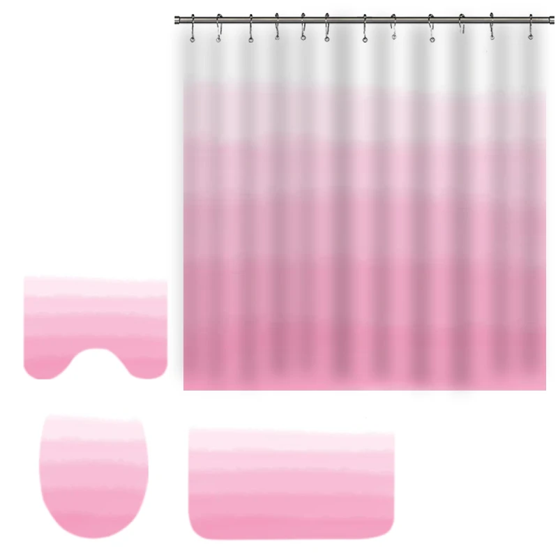 

Женская розовая Акварельная занавеска для душа с эффектом омбре и набор ковриков для ванной красочный синий бирюзовый фиолетовый серый гра...