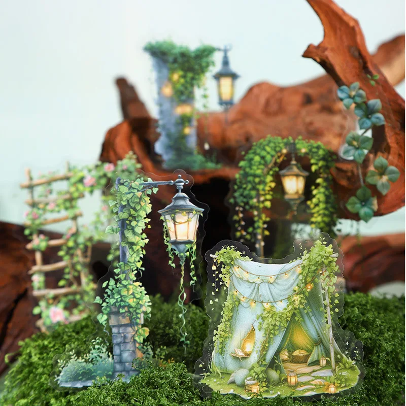 10 шт./1 лот каваи канцелярские наклейки цветы виноградной лозы мусорный журнал