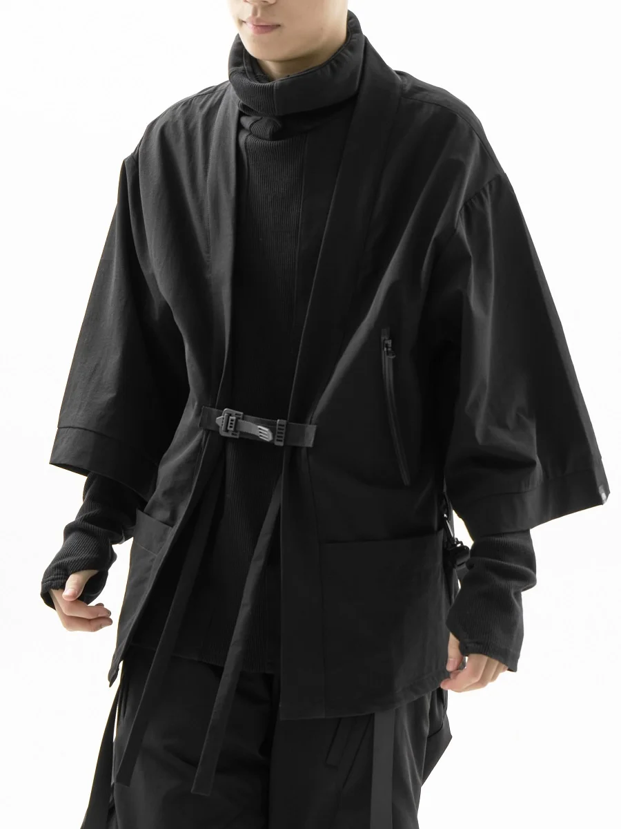 

WHYWORKS 19SS ninja style black Taoist robe 3m scotchgard waterproof lightweight jackets KIMONO COAT tech wear dark wear