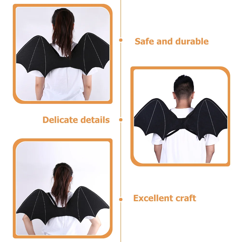 Костюм на Хэллоуин с крыльями летучей мыши черный декоративный костюм для