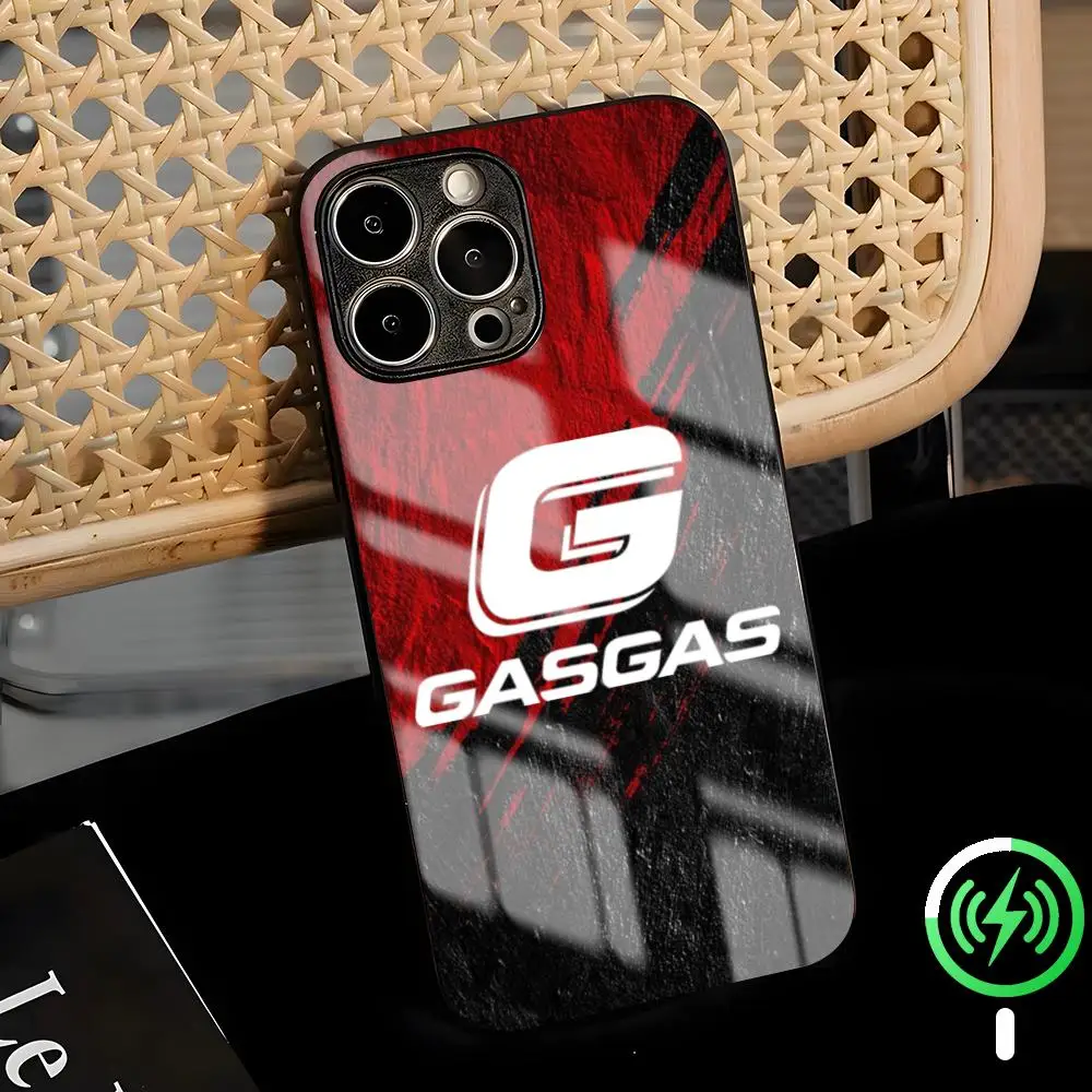 Фото Чехол для телефона с логотипами G-GASGAS для iPhone 17 Air, 16, 15, 14, 13, 12, 11 Plus, Mini, Pro, Max, стеклянный магнитный чехол №1