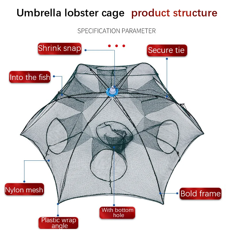 

Fishing Net Strengthen 4-20 Holes Automatic Fishing Net Nylon Foldable Catch Fish Trap For Fishes Shrimp Minnows Crab Cast Mesh