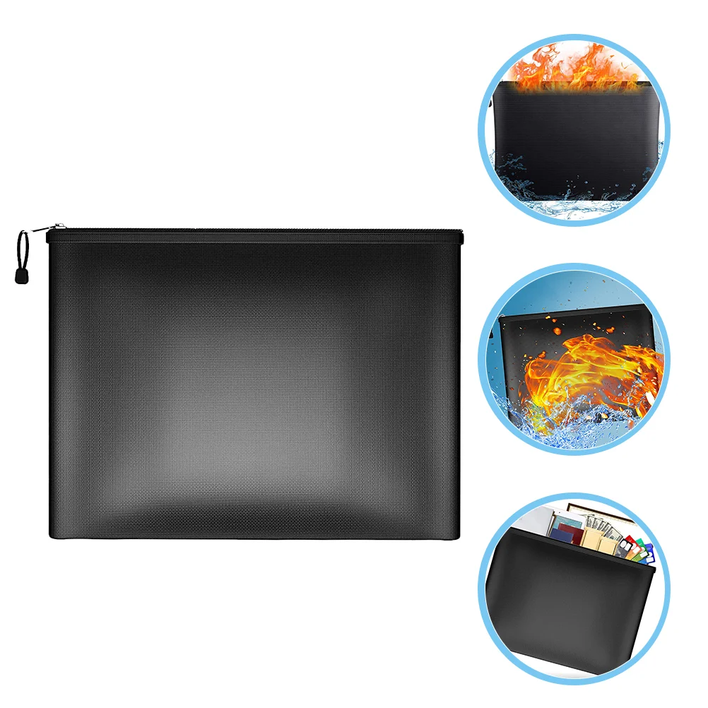 

Purse Fireproof File Bag Waterproof Money Pouch Holder Organizer Cloth Important Document Safe