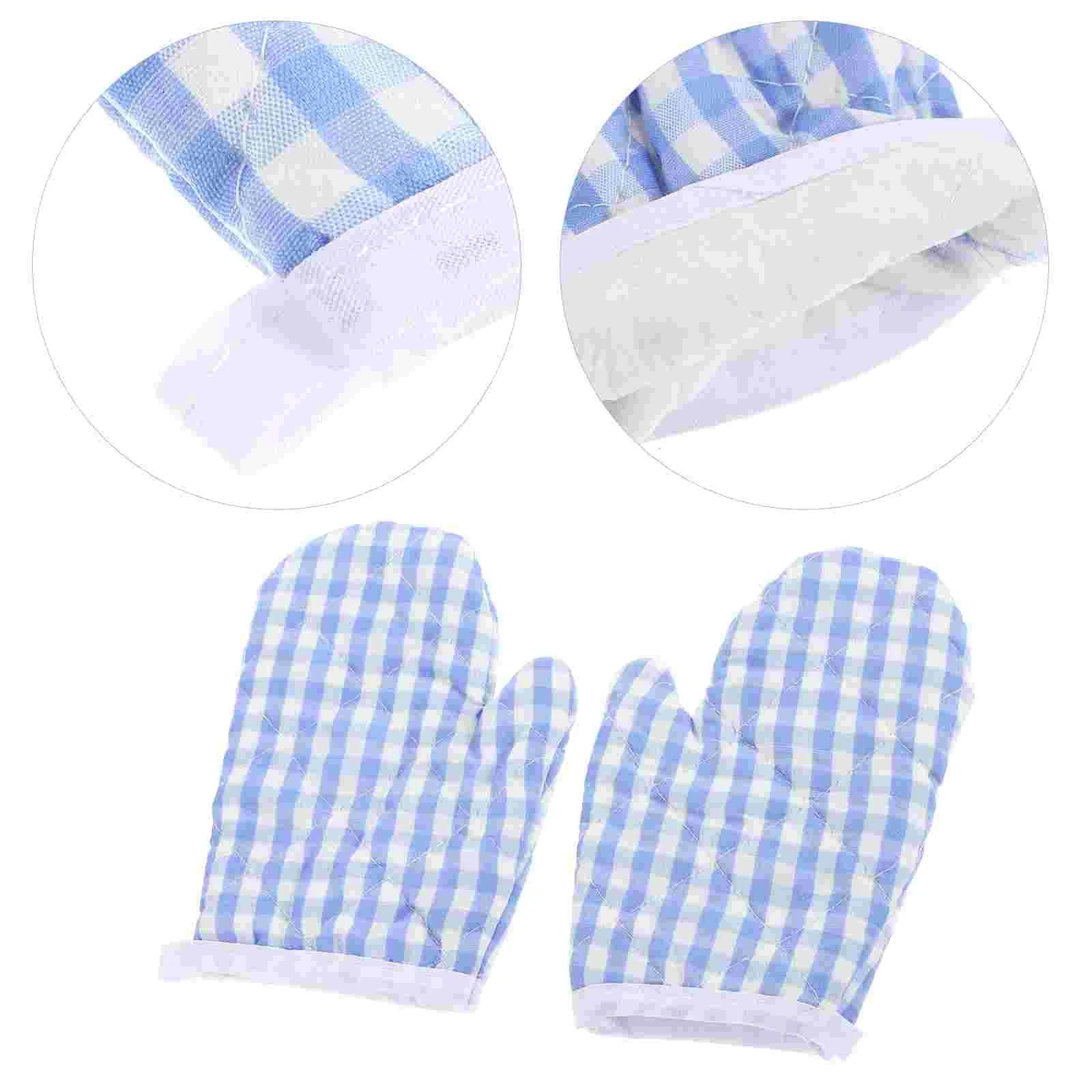 

2 Pcs Microwave Gloves Kitchen Kids Mitts Tool Heat Resistant Insulation Polyester Child Anti Scalding Oven Rukavice