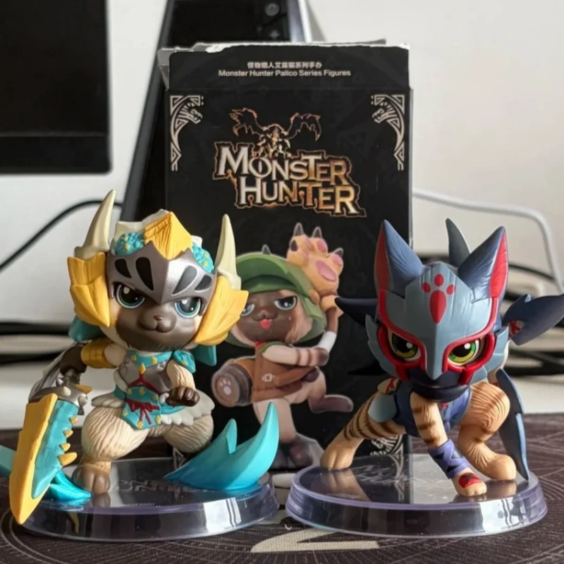 Фото Коллекционная фигурка Popmart Monster Hunter Felyne Blind Box Ruiner Palico: Модная игрушка, кавайная аниме-коллекция, коробки-сюрпризы №1