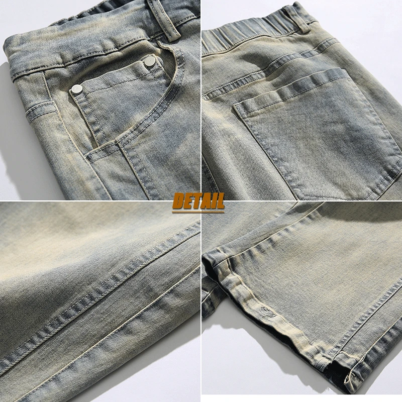 Men‘’s Jeans Y2K Vintage Wash Jeans Men Straight Wide Leg Jeans Homme Streetwear Korea Fashion Highstreet Denim Pants for Men