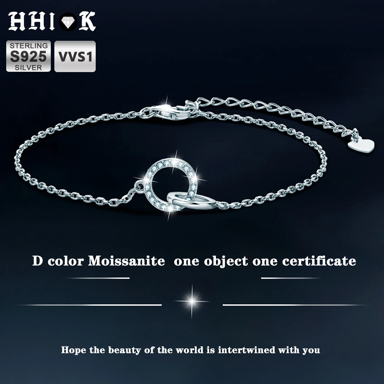 

Новинка женский браслет-кольцо Mobius двойное кольцо из стерлингового серебра с бриллиантами