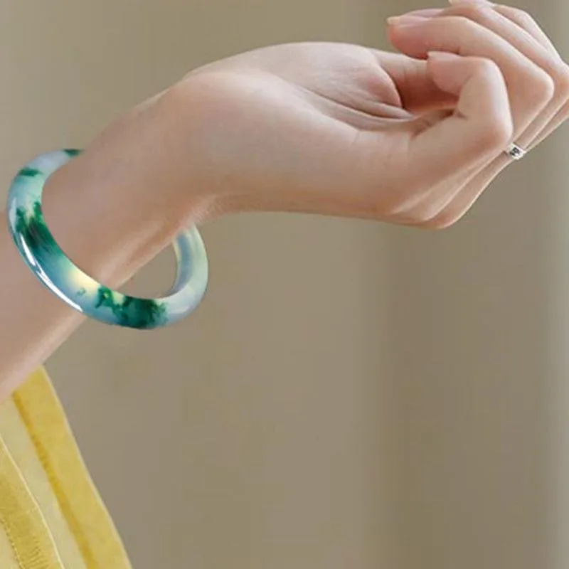 Cuise Yanglv Женский кварцевый браслет из семян льда нефрита Прозрачный цветочный