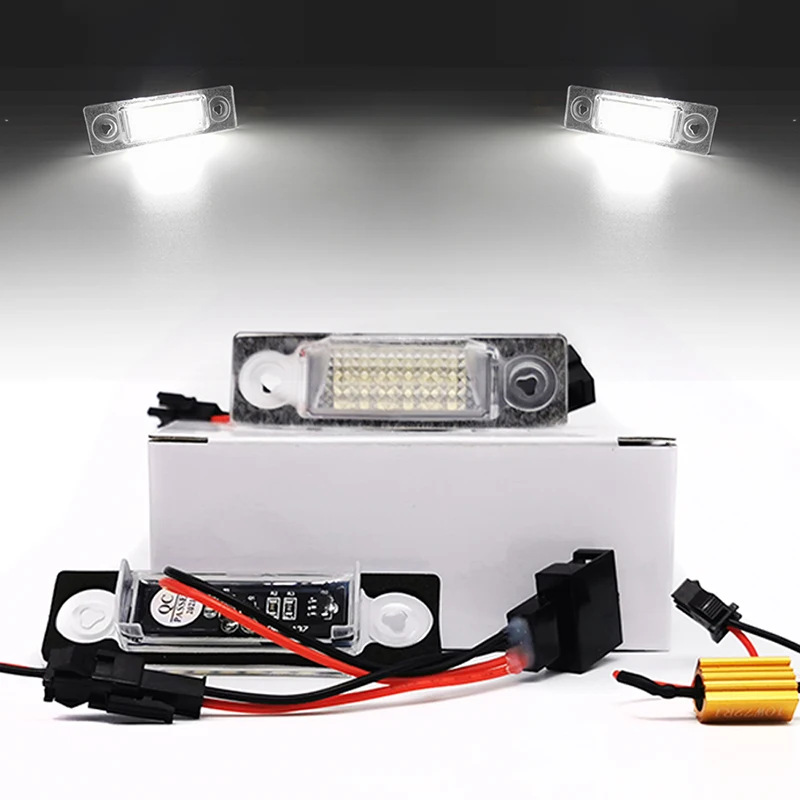 

2 шт. для Volkswagen VW Sharan Ford Galaxy Seat Alhambra MK1 светодиодный номер номерной знак свет лампы 7M8 7V9 WGR Canbus 18smd белый