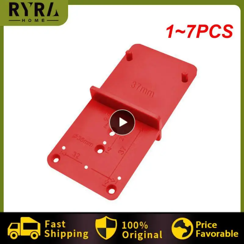 

1~7PCS Hinge Hole Drilling Guide 28/37mm Woodworking Punch Opener Locator for Cabinets Installation Template Woodworking