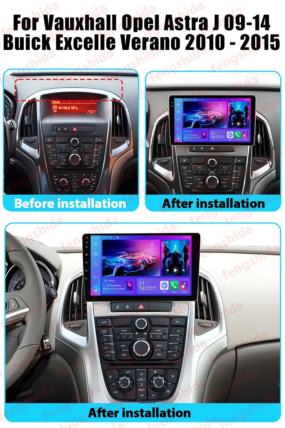Фото Мультимедийная система Android для Vauxhall Opel Astra J 09-14, Buick Excelle Verano 2010-2015, автомобильное радио, видеоплеер, GPS-навигация, без DVD №1