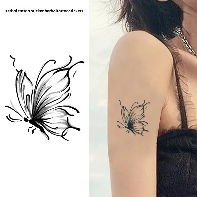 Водостойкая долговечная небликовая женская наклейка-тату-бабочка уникальная