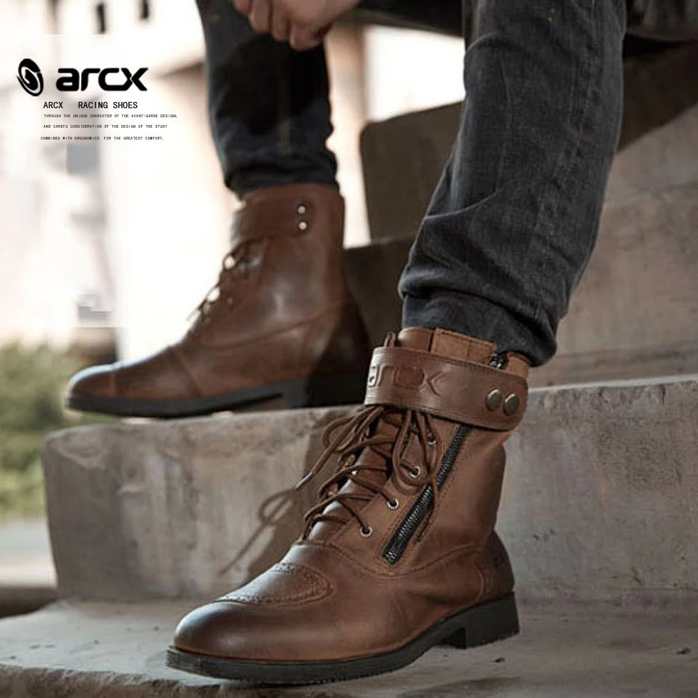 Мотоциклетные ботинки ARCX из коровьей кожи, мотоциклетные ботинки ...