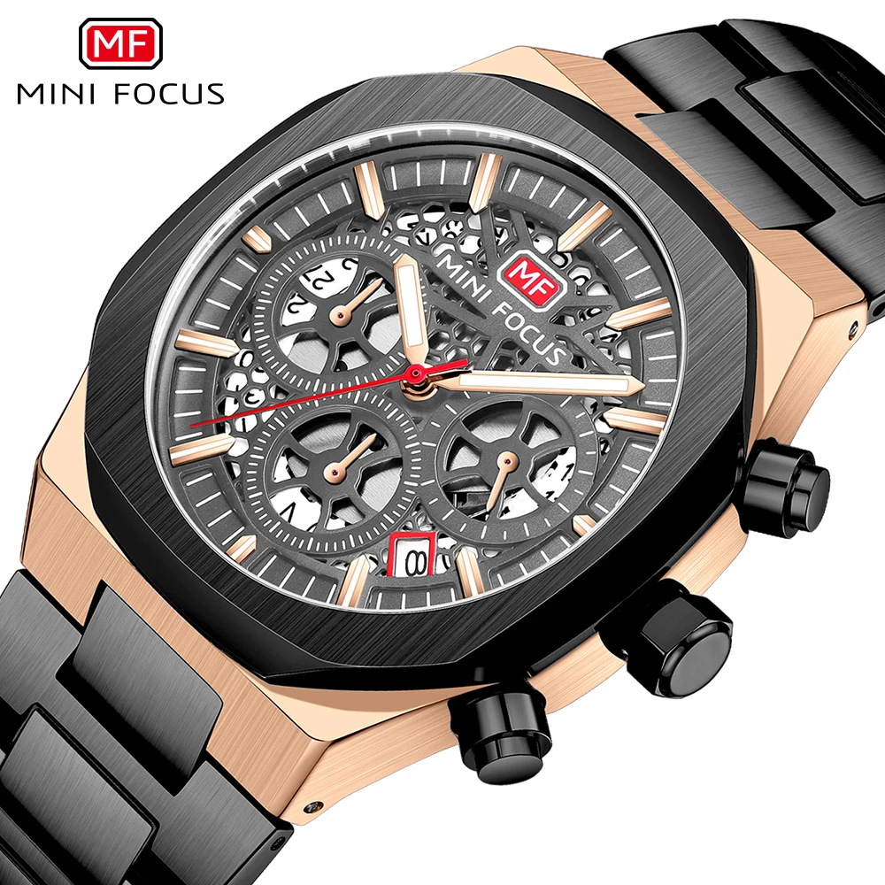 

MINIFOCUS Fashion Quartz Watch For Man Luxury Top Brand Stainless Strap Waterproof Sports Military Men Wristwatches reloj hombre