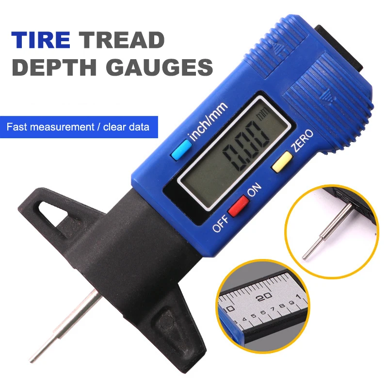 Digital Car Tyre Thickness Gauges Depth Meter for Safe Auto Tread Monitoring Digital Gauge Tire Repair Tools