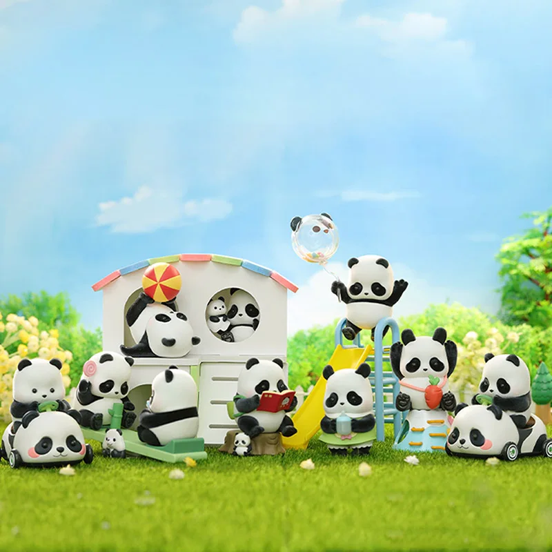 

Panda Roll Kindergarten Series Blind Box Mystery Box Kawaii Flock Flocking Panda Action Figure Toy For Girls Birthday Gift