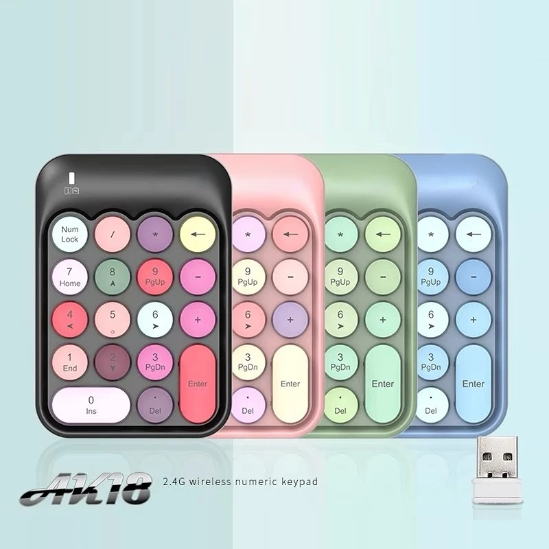 

Цветная беспроводная цифровая клавиатура AK18, 2,4 ГГц, USB