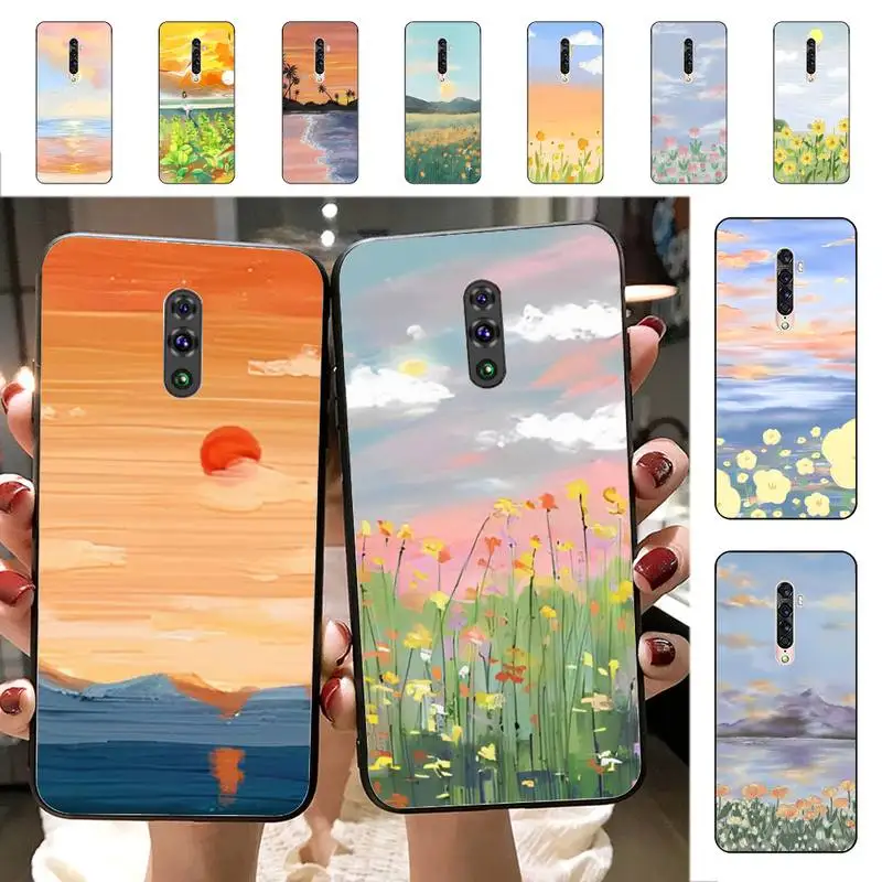 

Sunset Scenery Phone Case for Vivo Y91C Y11 17 19 17 67 81 Oppo A9 2020 Realme c3