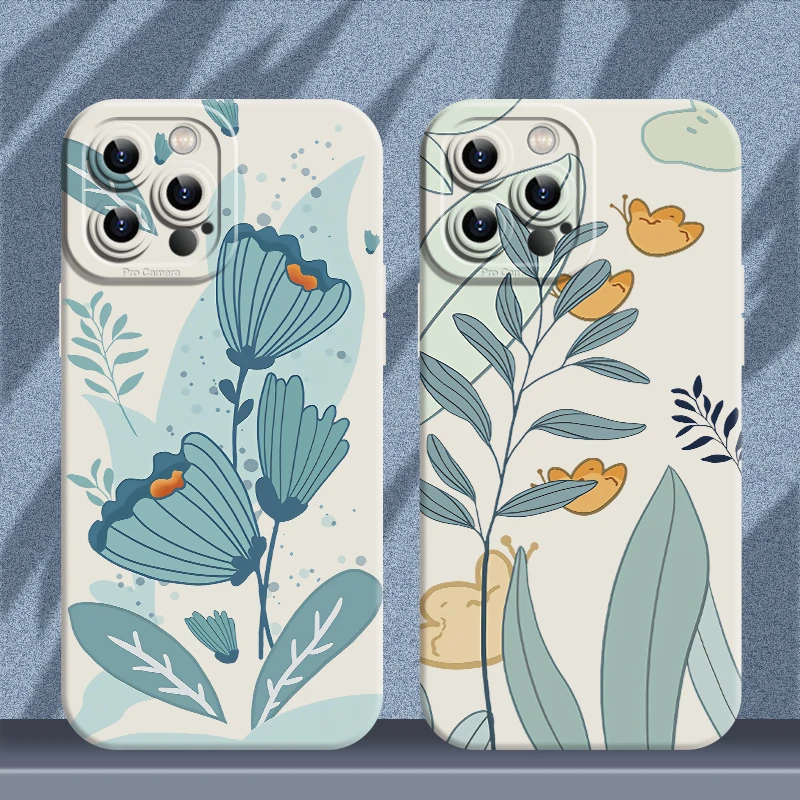 

flower Case For iPhone 11 Pro Max 13 Pro Max XR XS 7 Plus 8 Plus 12 Pro Max