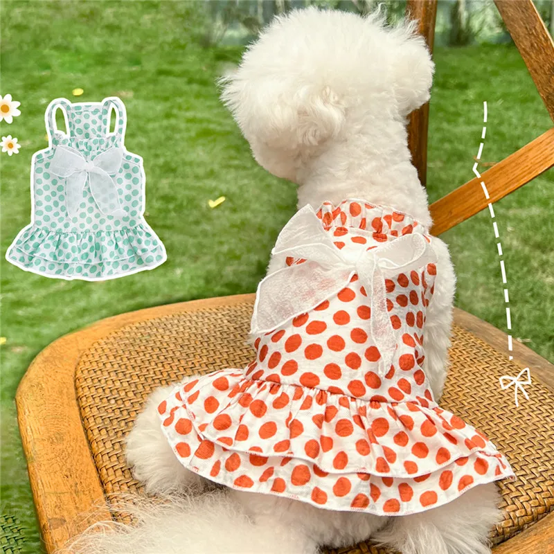 

Pet Clothing for Dog Dress Summer Cat Skirt Puppy Dresses Pomeranian Bichon Poodle Clothes Maltese Chihuahua Yorkie Apparel