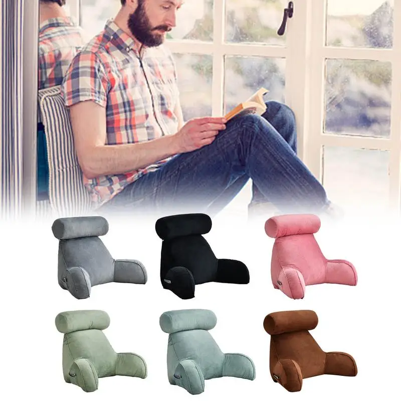 

Reading Pillow Thicken Larger Backrest With Neck Pillow Rest Sit Sofa Cushion Back Pillow Bed Plush All Season Reading Pillow
