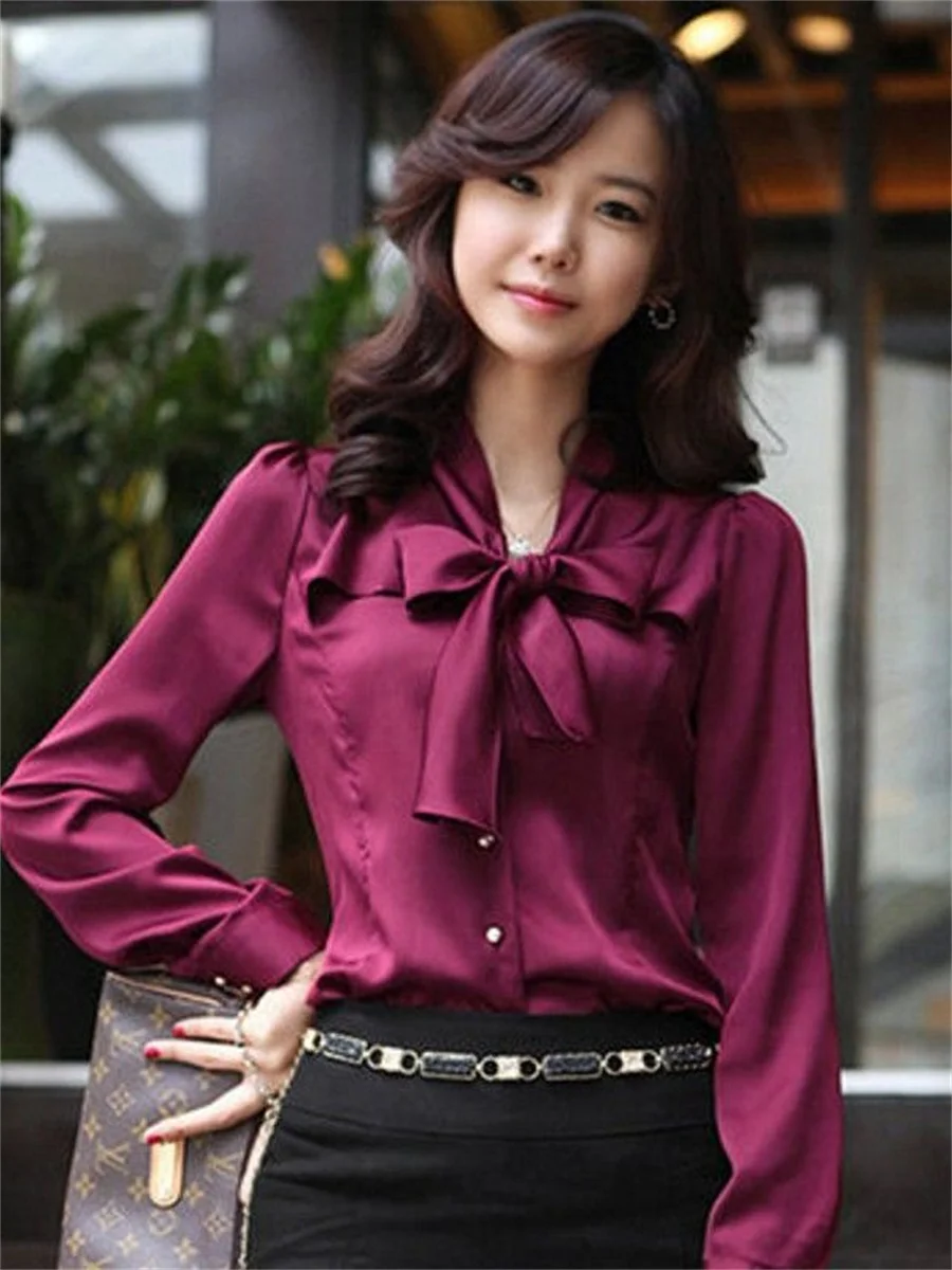 Купить Блузку Женскую С Длинным Рукавом Атласную