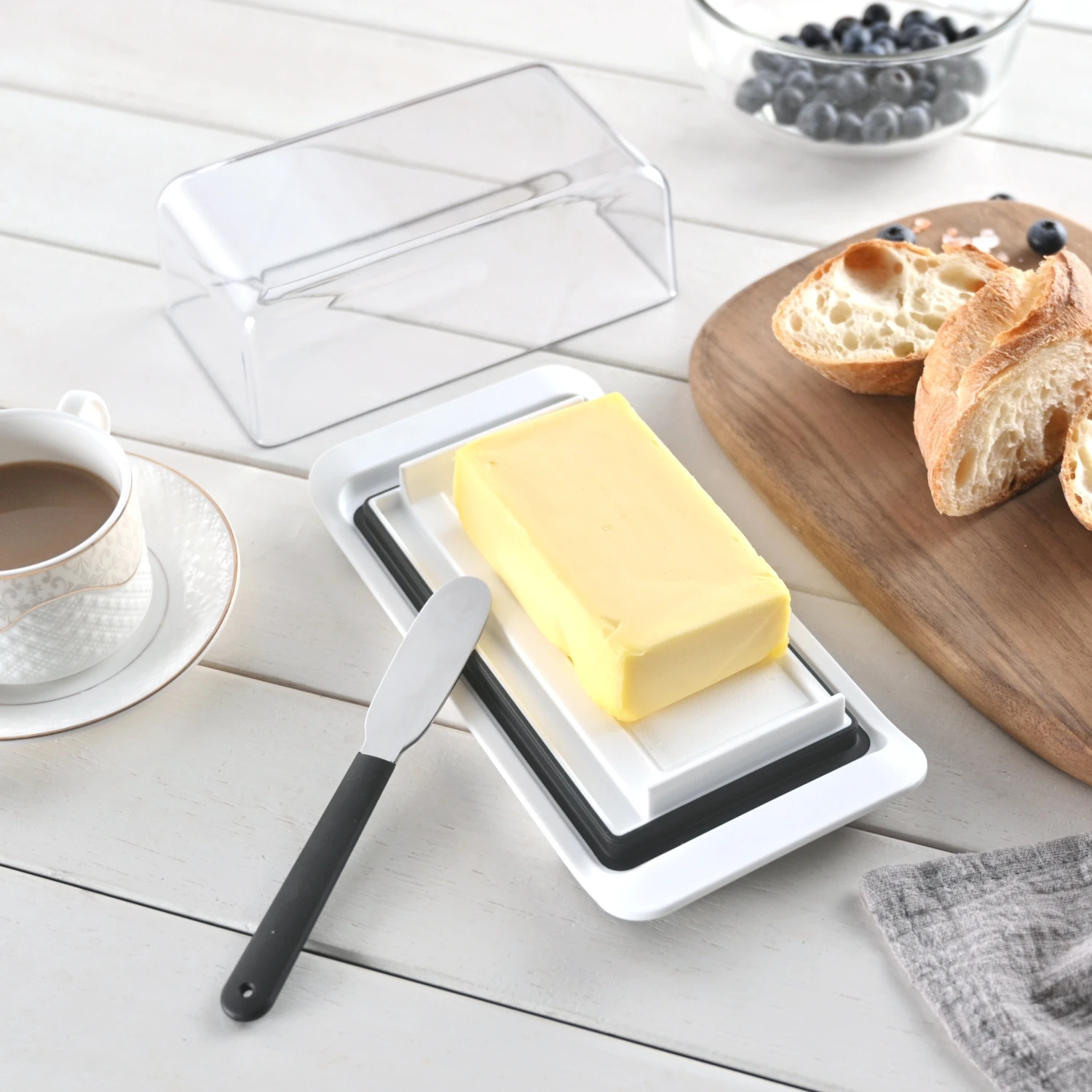 

Large Butter Dish with Lid and Knife Standard Kitchen Butter Holder
