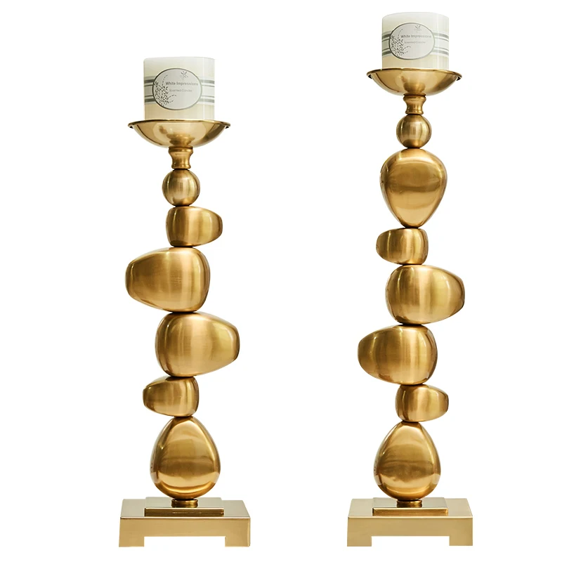 

Modern Luxury Metal Candle Holders Gold Large Decorative Candlesticks Nordic Home Living Room Table Centerpiece Decoration Gifts