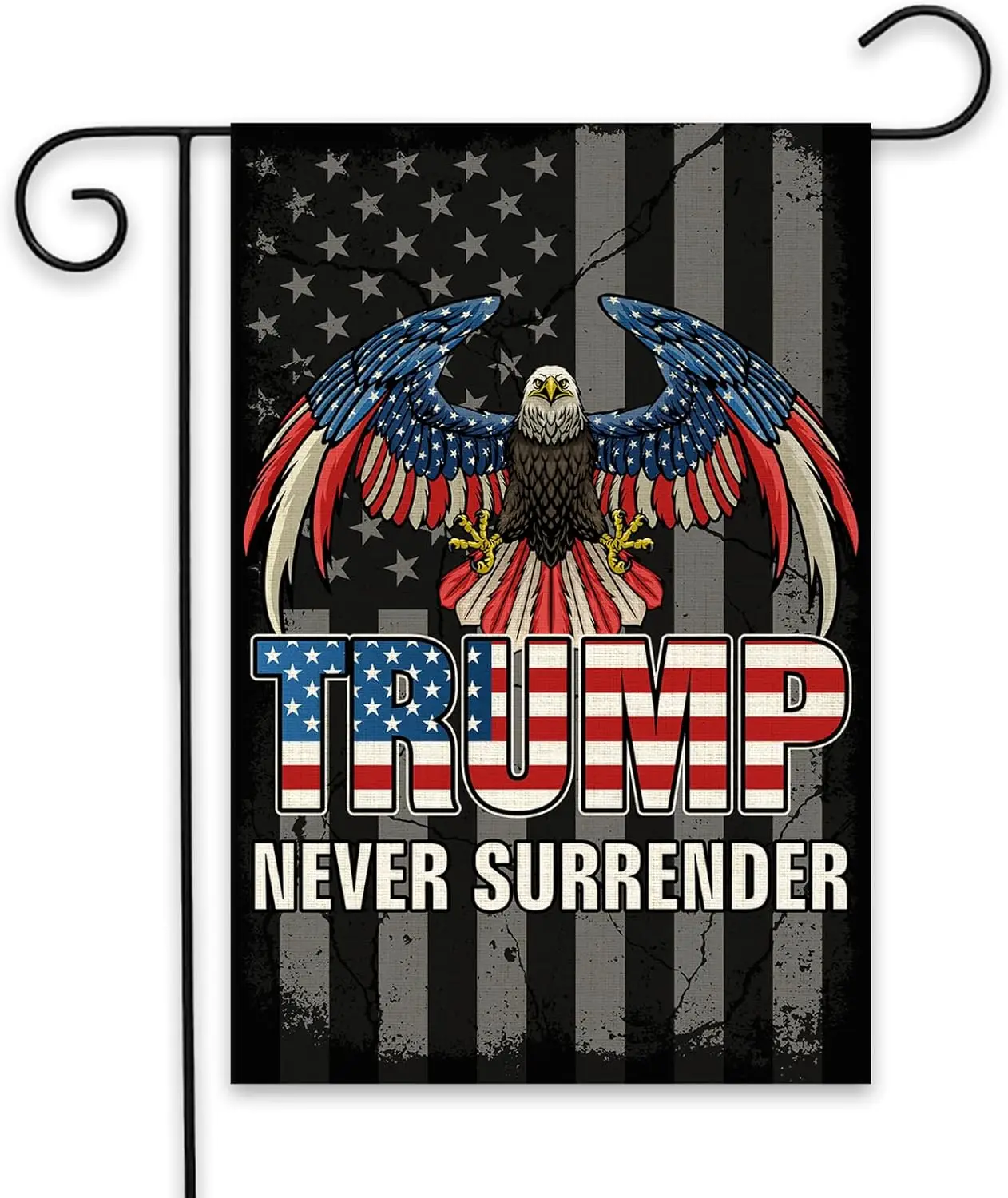 Садовый флаг Trump Never Surrender — Вертикальный двусторонний 2024 12 5x18 дюймов для
