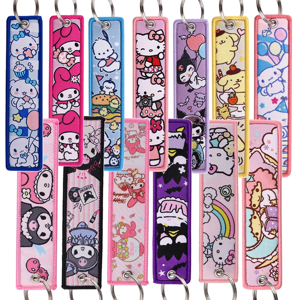 YQ2181 брелки для ключей с вышитым котом женщин брелок милые автомобильные ключи