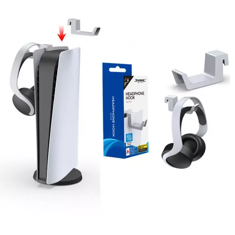 

PS5 Host Headset Wall Mount Holder For PS5 Game Controller Headset Hanger Holder Lightweight Headphone Display Stand