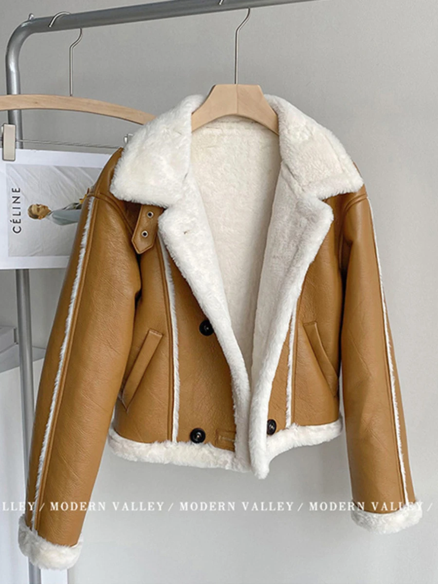 Модная мотоциклетная куртка с меховой прошивкой новинка осень-зима 2022 уличное