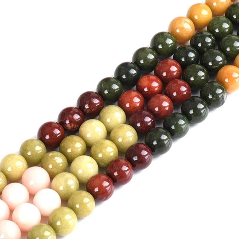 

DIY handmade beaded la shan natural agate semi-finished la shan agate chalcedony scattered beads round pearl long chain