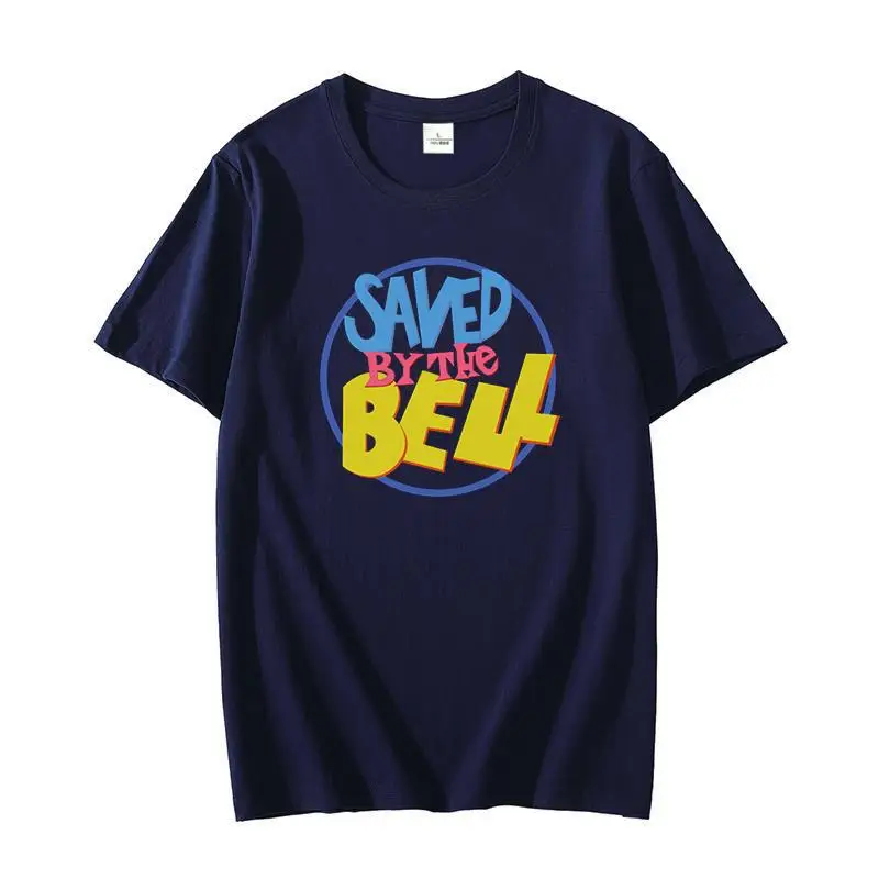 

Classic graphic t shirts Saved By The Bell Logo Americano Cotton t shirt for men short sleeve t-shirts Harajuku Men's clothing