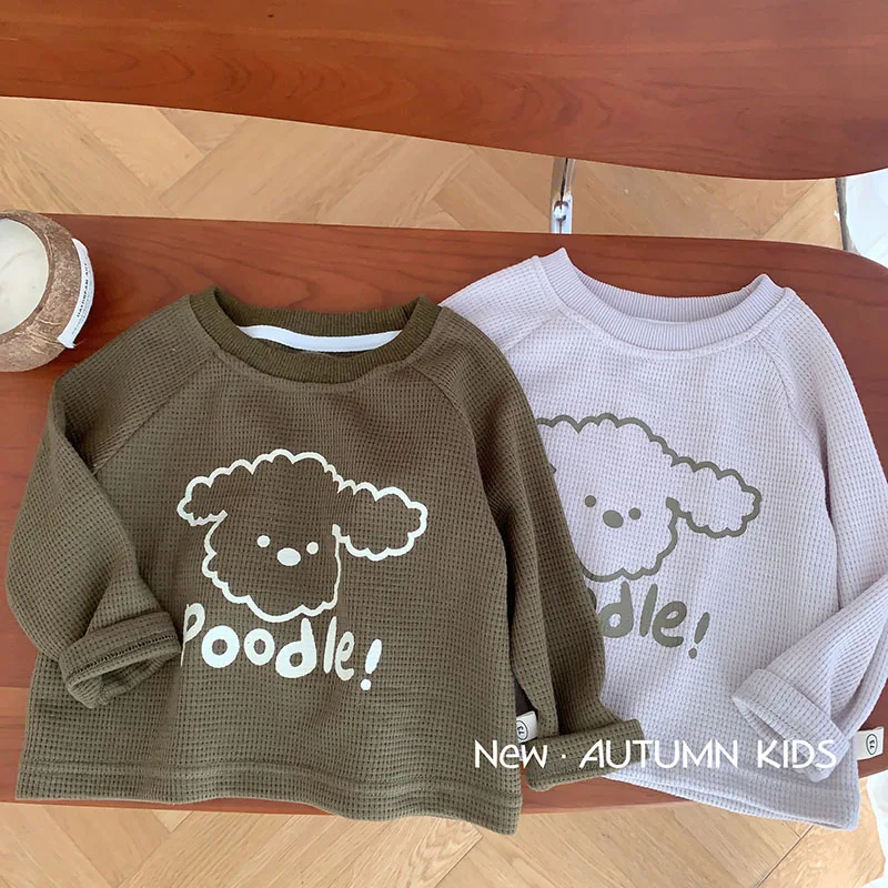 

MILANCEL Autumn Baby Hoodie Waffle Girls Base Sweatshirts