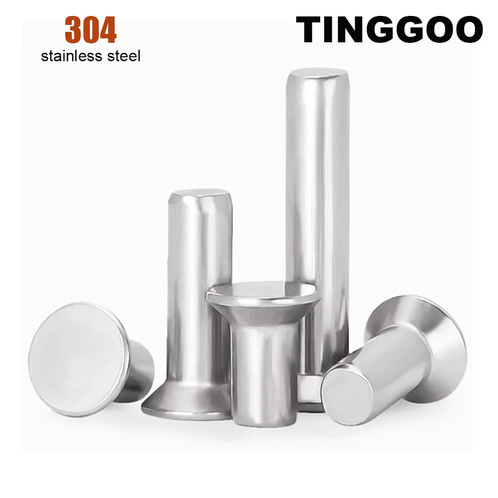 10/50 шт. M1 M1.2 M1.4 M1.6 M2 M2.5 M3 M4 M5 M6 GB869 304 A2-70 Твердая самозатыкающаяся заклепка из нержавеющей стали с плоской потайной головкой