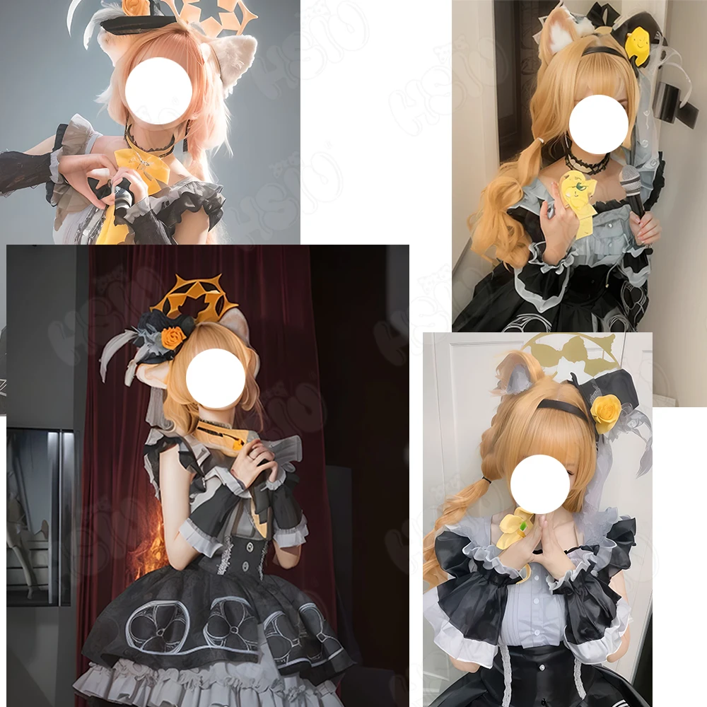 iochi mari косплей костюм парик синтетический из волокна「HSIU」Длинный оранжевый игра