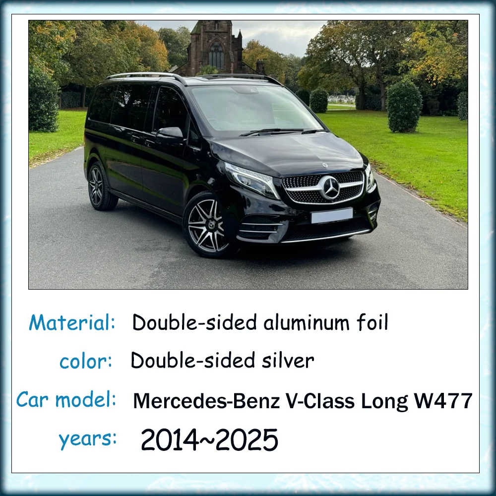 Фото Для Mercedes-Benz V-Class Long W477 2014 ~ 2025 2015 2016 2017 2018 2019 2020 2021 2022 2023 2024 Мансардный солнцезащитный козырек, боковое окно, лобовое стекло, солнцезащитный козырек, аксессуары для зонтиков №2