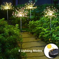 120led solar firework lights diy outdoor garden light decorative stake landscape lights for walkway backyard christmas holiday