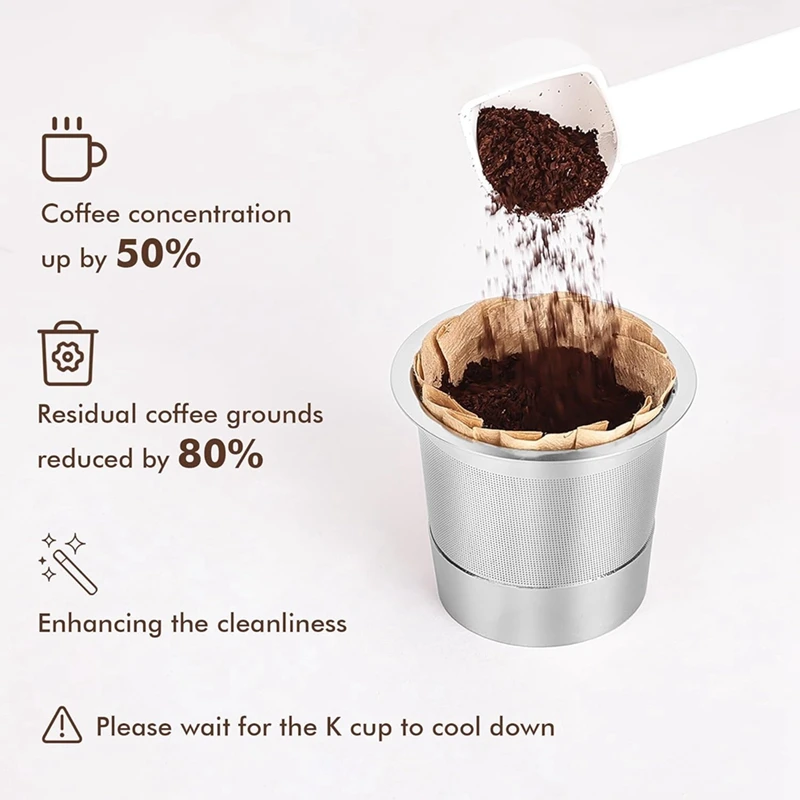 Многоразовые чашки K для Keurig 2 кофейных капсулы из нержавеющей стали кофеварки 6