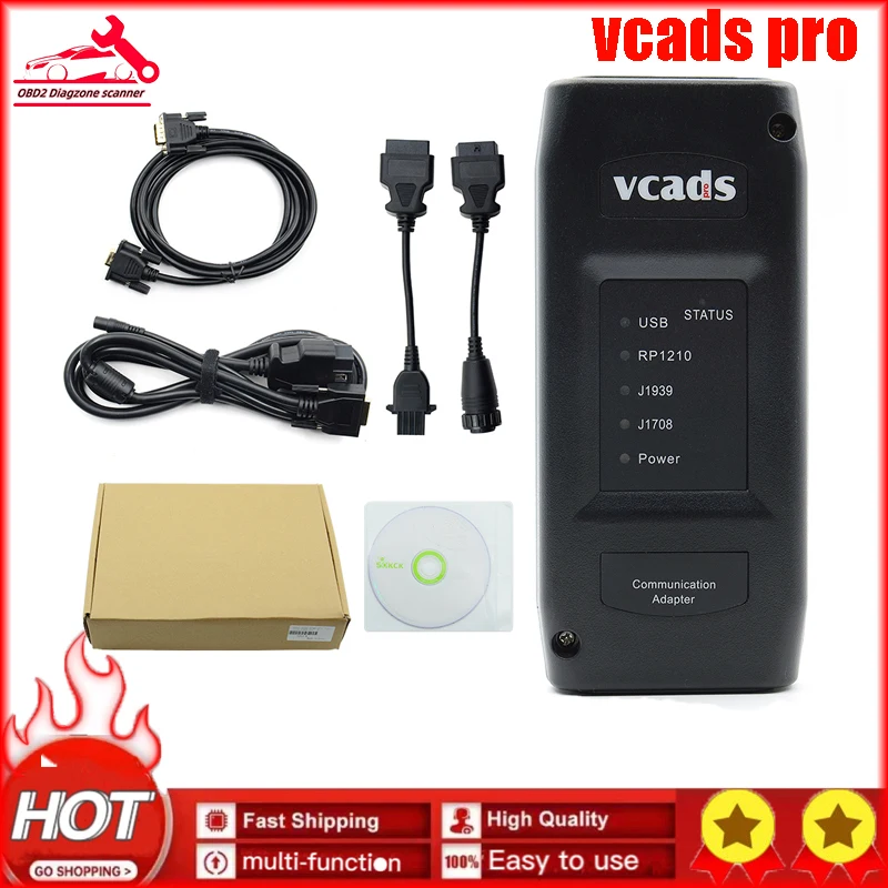 

VCADS Pro 2.40 Version For V-olvo Truck Code Diagnostic Tool Multi Languages OBD2 Scanner Heavy Duty Truck Scan Tool
