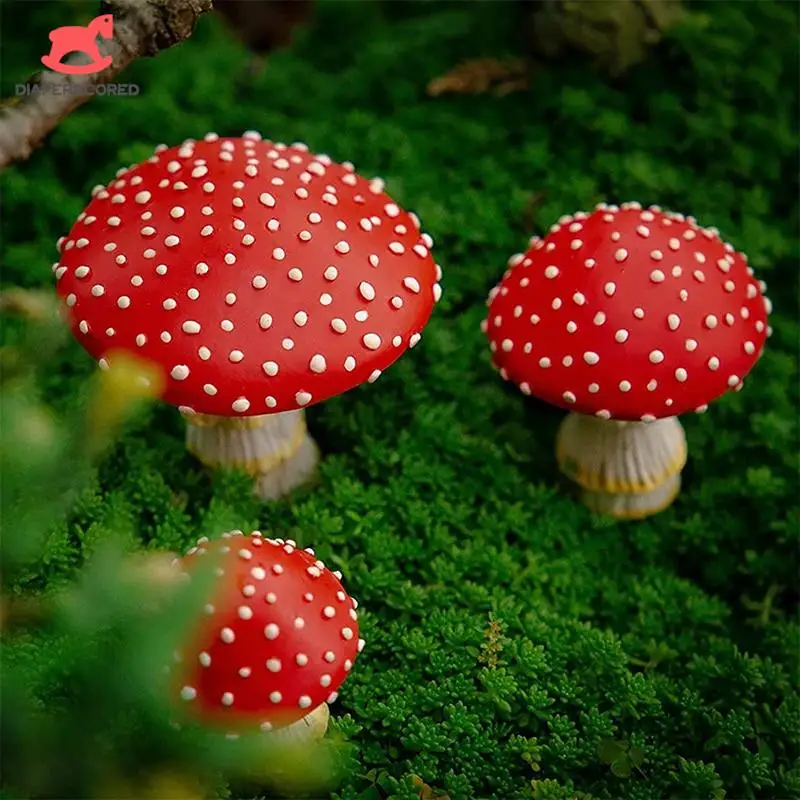 

Night Glow Red Mushroom Micro Landscape Courtyard Decoration Decoration Design Rural Potted Home Design