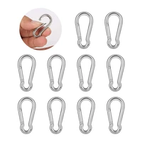 10 pcs stainless steel carabiner clip spring snap hook m4 1 57 inch heavy duty carabiner clips for keys swing set camping