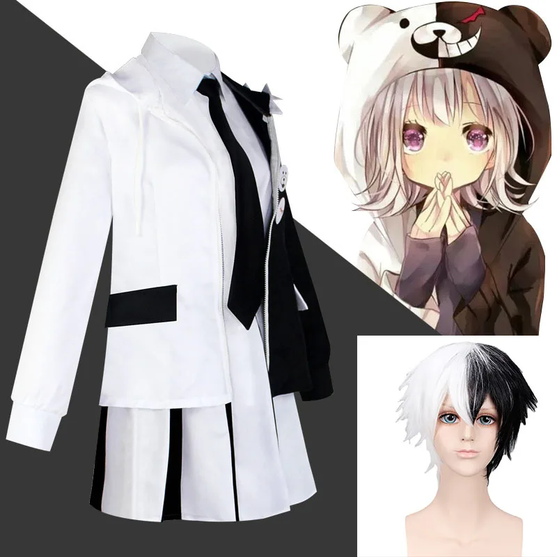 

Anime Danganronpa V3: Killing Harmony Cosplay High Quality Monokuma Unisex Cosplay Costume coat+shirt+tie+skirt or pants+socks