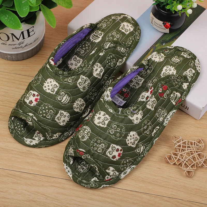 

Ladies Fabric Slippers Indoor Garden Shoes Lightweight Simple Non-slip Floral Shoes Spring Autumn Slippers Women Casual Slippers